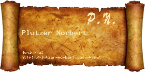 Plutzer Norbert névjegykártya